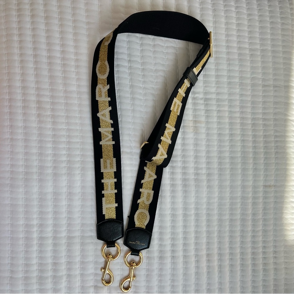 Marc Jacobs Fabric Strap SnapShot Gold White and Black